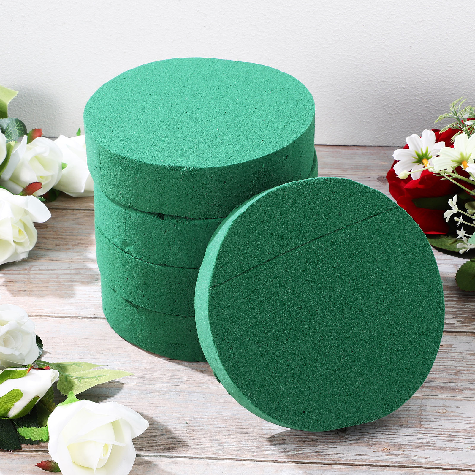 Wedding Water Supply - 6Pcs Round Floral Foam Blocks Light