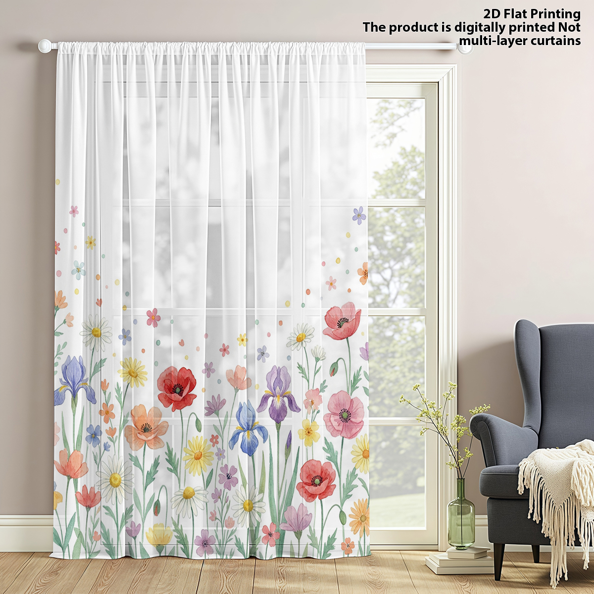Floral Privacy Sheer Curtain,G – обзор и цена Good Floral & Wedding Decor Supply