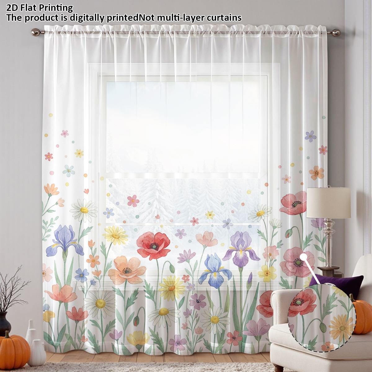 Floral Privacy Sheer Curtain,G – обзор и цена Good Floral & Wedding Decor Supply