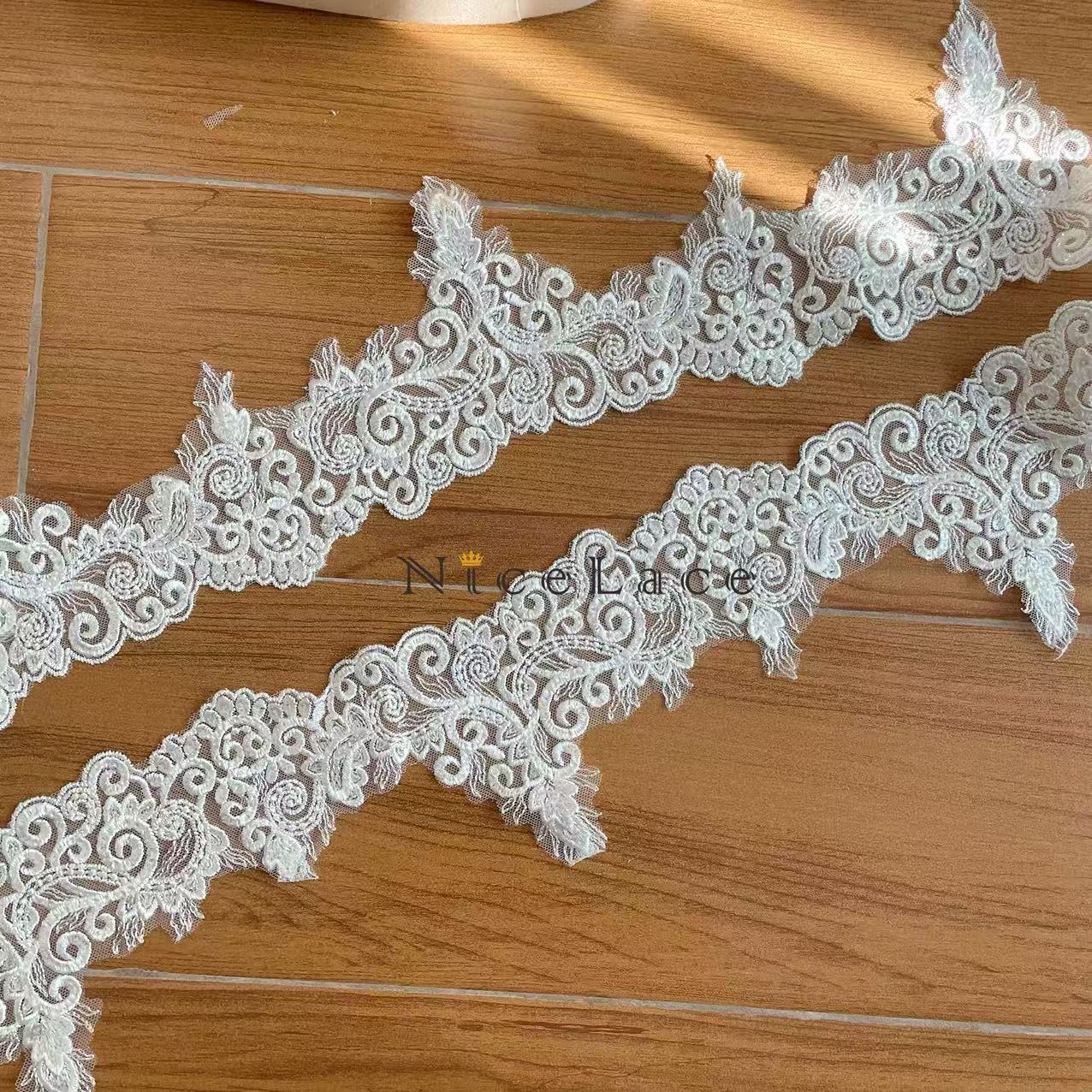 1 yard ivory Embroidery Lace E – обзор и цена Wedding Water Supply
