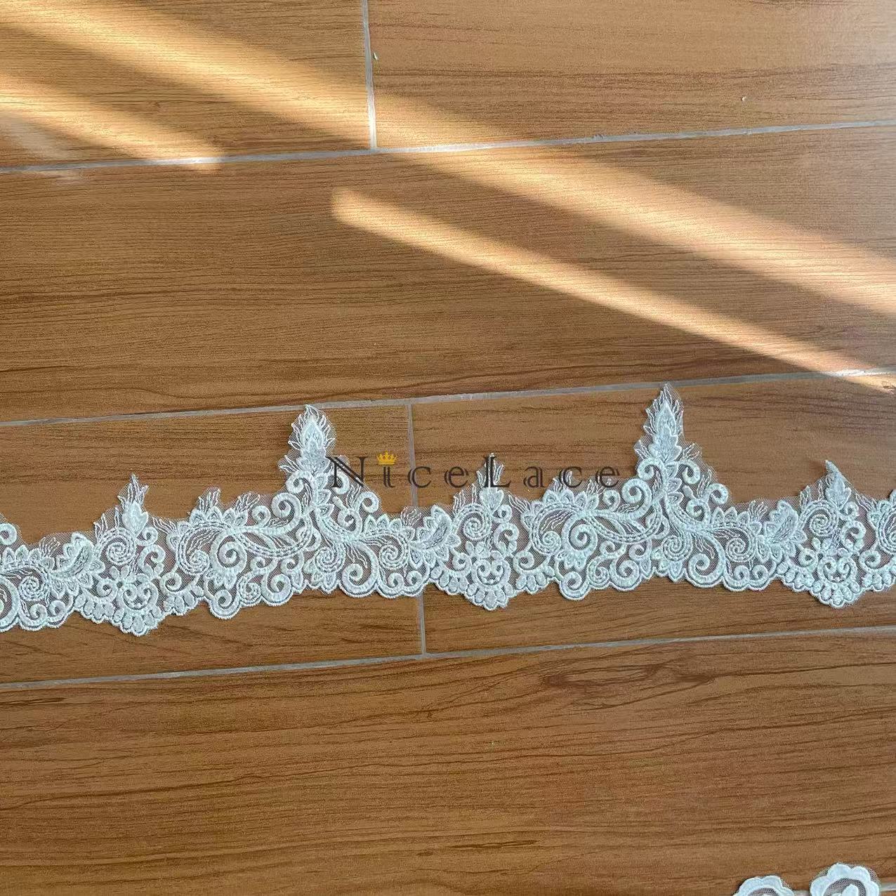 1 yard ivory Embroidery Lace E – обзор и цена Wedding Water Supply