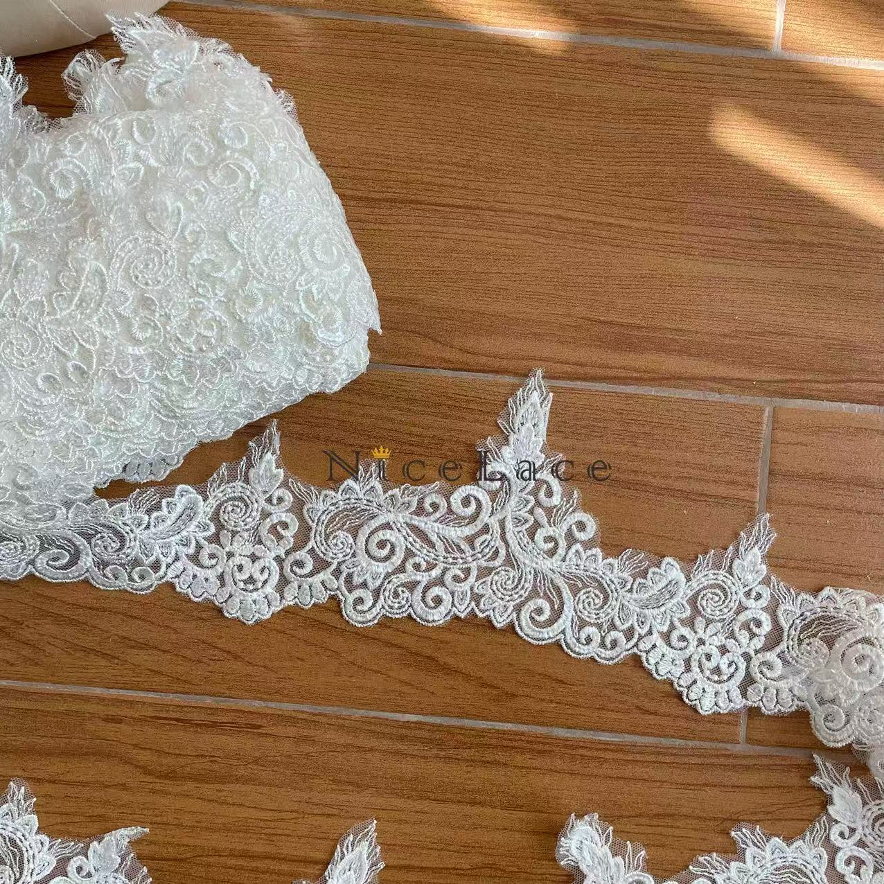 1 yard ivory Embroidery Lace E – обзор и цена Wedding Water Supply