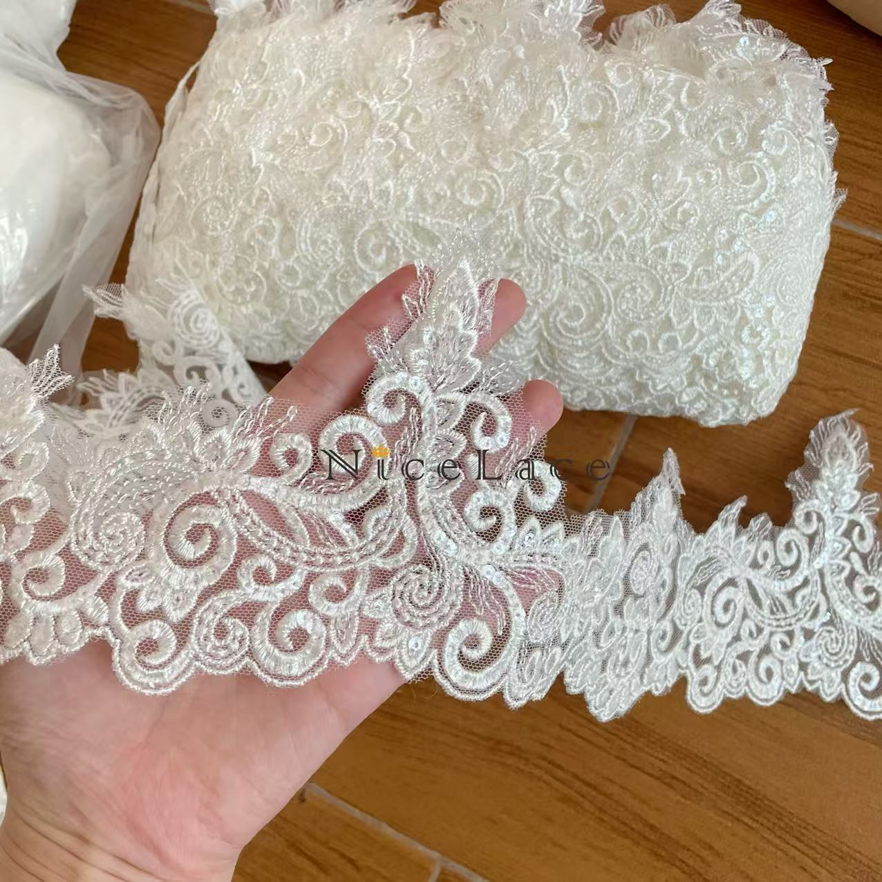 1 yard ivory Embroidery Lace E – обзор и цена Wedding Water Supply