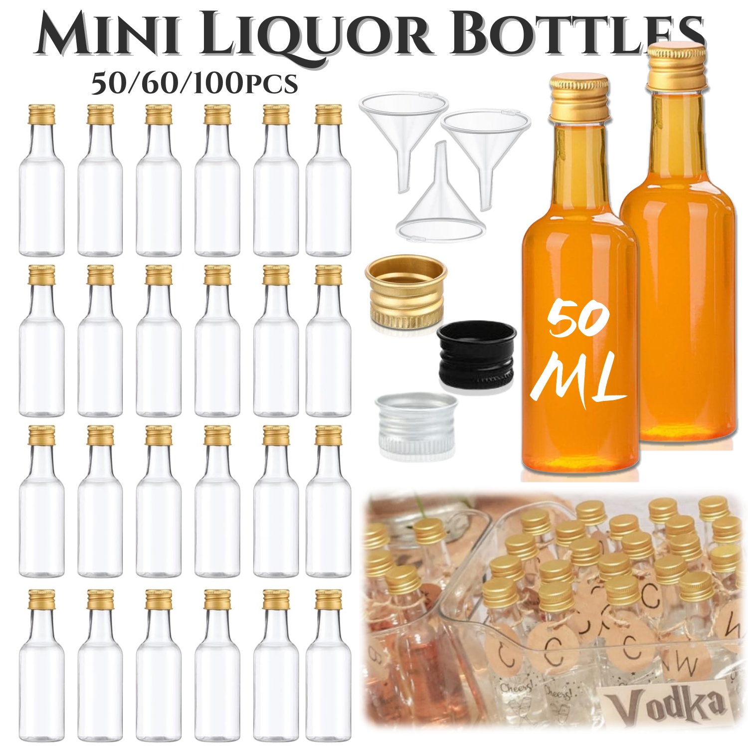 50-100Pcs 1.7oz Mini Liquor Bo – обзор и цена Wedding Alcohol Supply