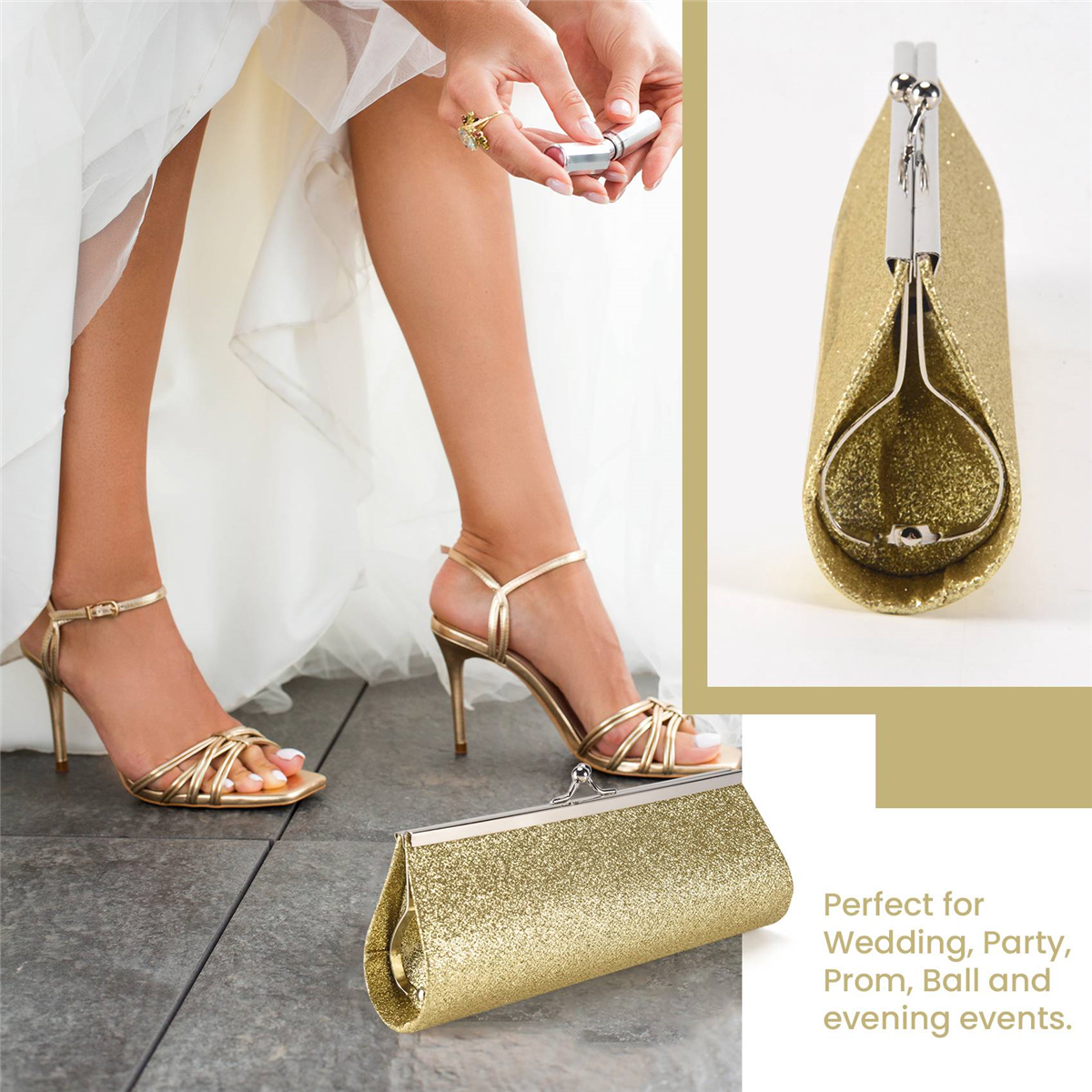 A330 Women Glitter Clutch Purs – обзор и цена Wedding Package Gold