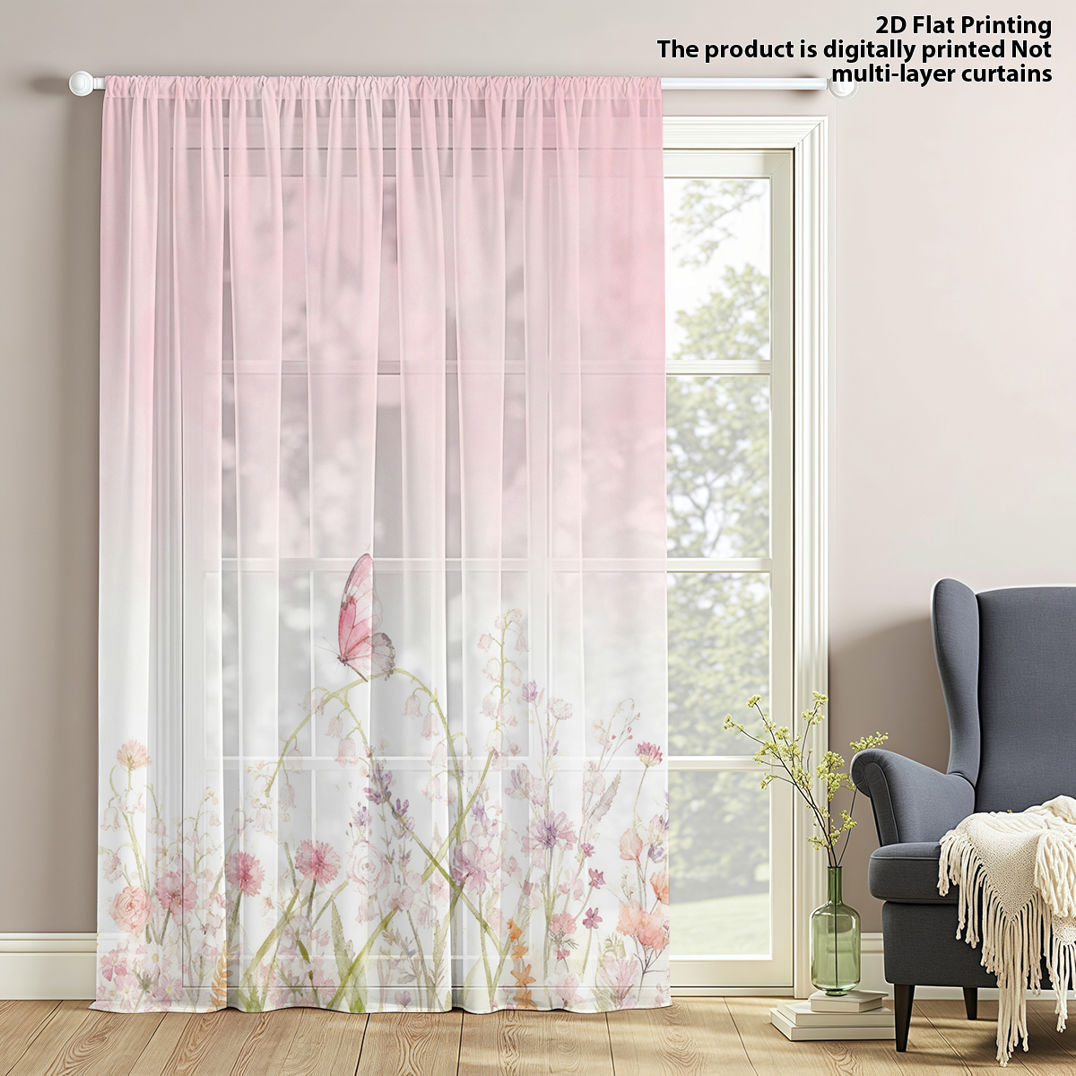 Flower Series Sheer Curtain, G – обзор и цена Good Floral & Wedding Decor Supply