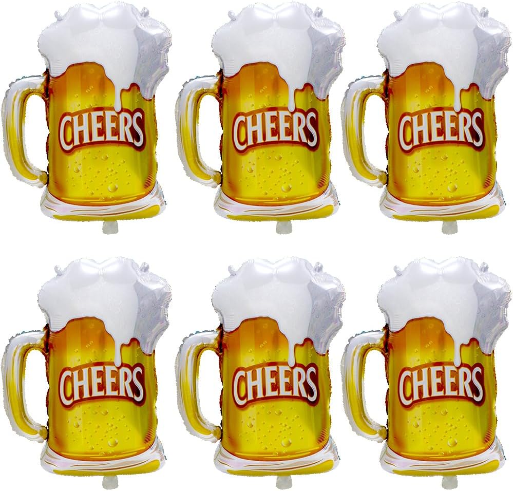 6pcs Cheers Beer Mug Balloons  – обзор и цена Wedding Alcohol Supply